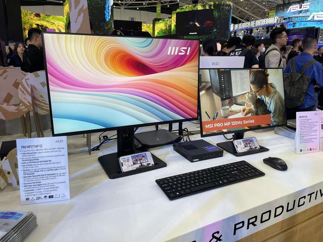 Computex 2024：微星发布新款办公家用显示器英特尔CEO到展台在主板签名(图1)